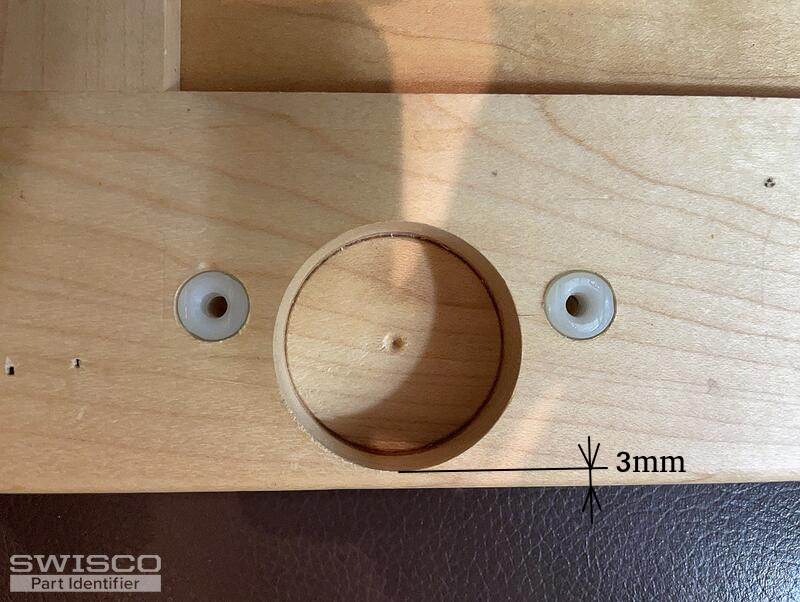 Checking for dowel holes in the hinge